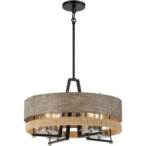 Silver Creek 4 Light 20 inch Stone Grey/Coal/Brushed Nickel Convertible Pendant Ceiling Light