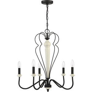 Anna 5 Light 25.5 inch Cottage White/Espresso Chandelier Ceiling Light