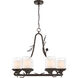 Ponderosa Ridge 6 Light 28 inch Weathered Spruce/Silver Highlights Chandelier Ceiling Light