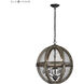 Renaissance Invention 3 Light 18 inch Aged Wood Pendant Ceiling Light, Small