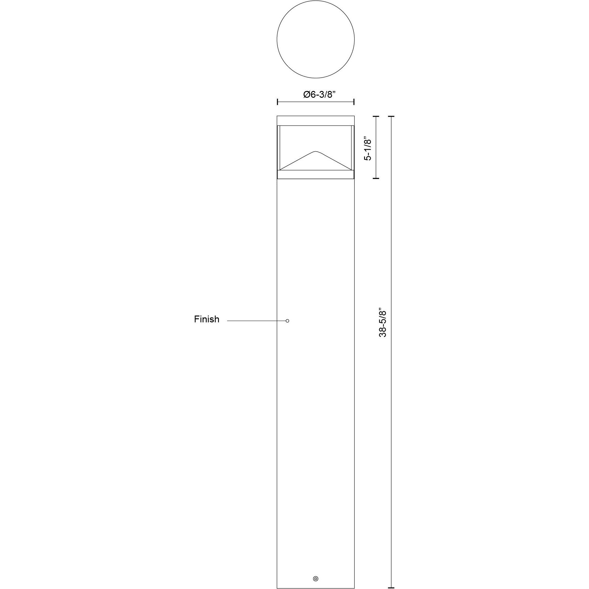 Dover 120-277V 24.00 watt Black Exterior Bollard