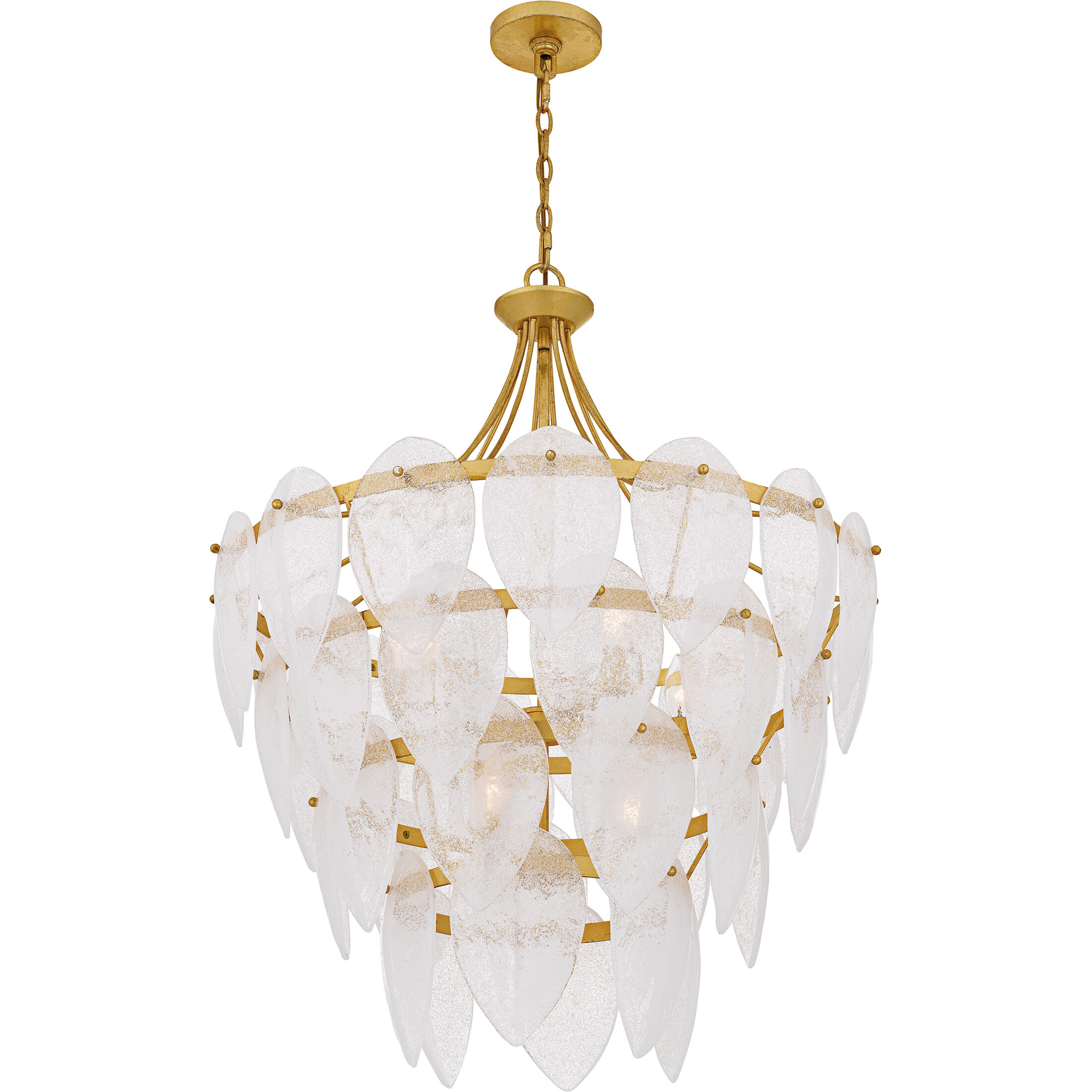 Lilestone 7 Light 28 inch Gold Leaf Pendant Ceiling Light, Large