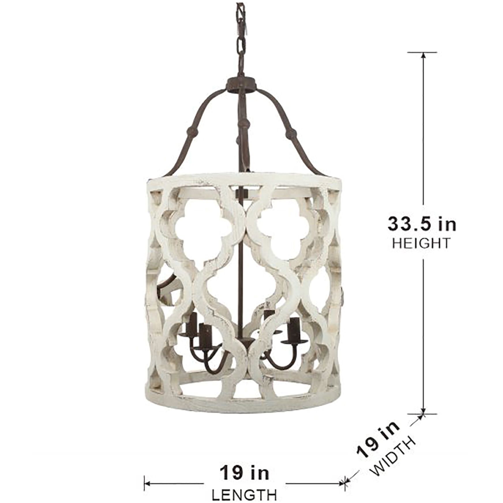 Jolette 4 Light 19 inch Washed White Chandelier Ceiling Light