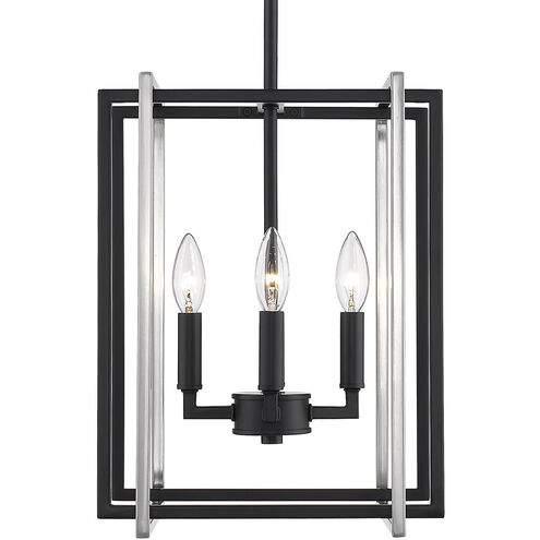 Tribeca 4 Light 12 inch Matte Black Chandelier Ceiling Light in Pewter, Mini