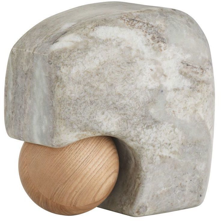 Melt 16 inch Gray and Natural Oak Wood Bookends, Set of 2