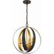 Luna 4 Light 16 inch English Bronze and Antique Gold Chandelier Ceiling Light