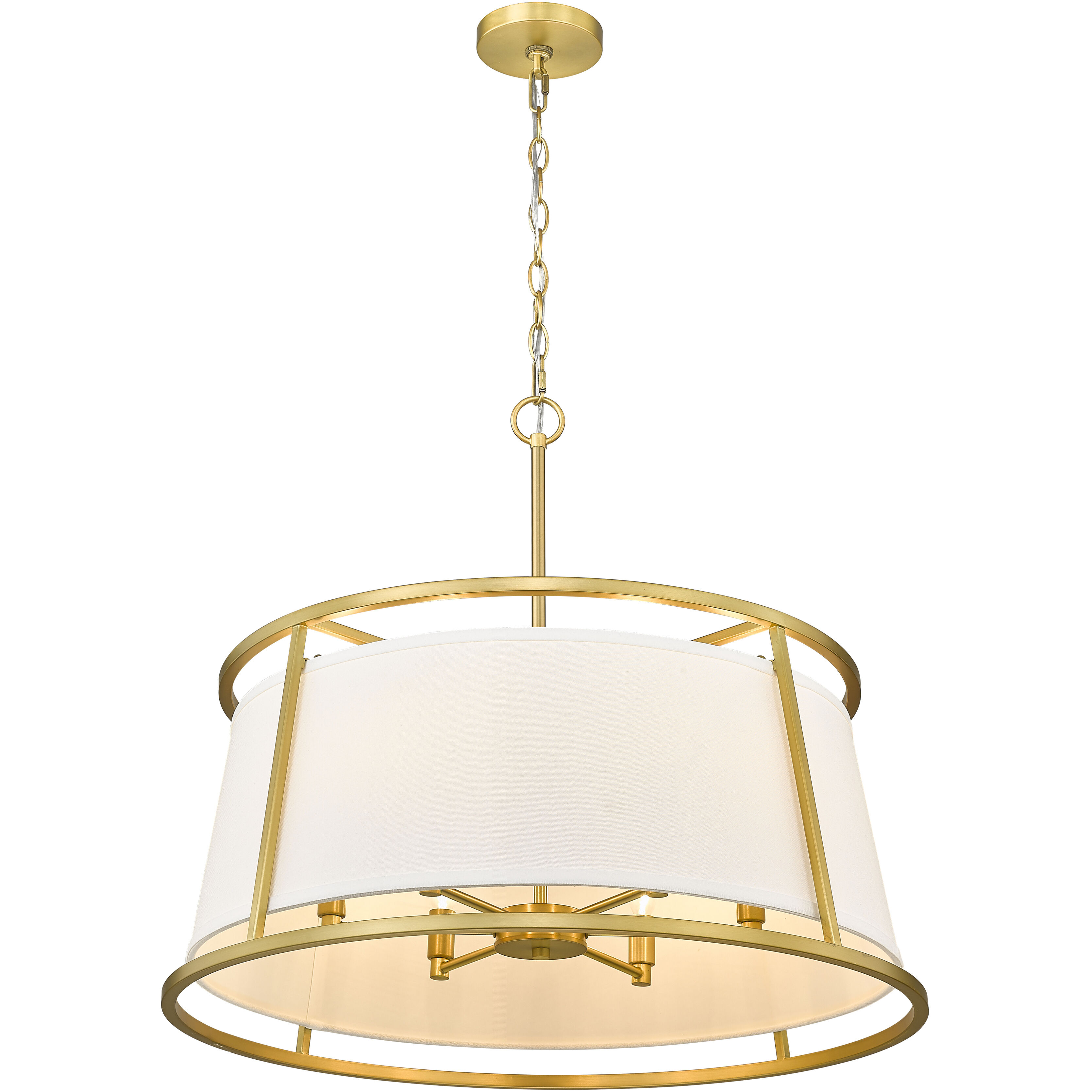 Lenyx 6 Light 26 inch Rubbed Brass Chandelier Ceiling Light