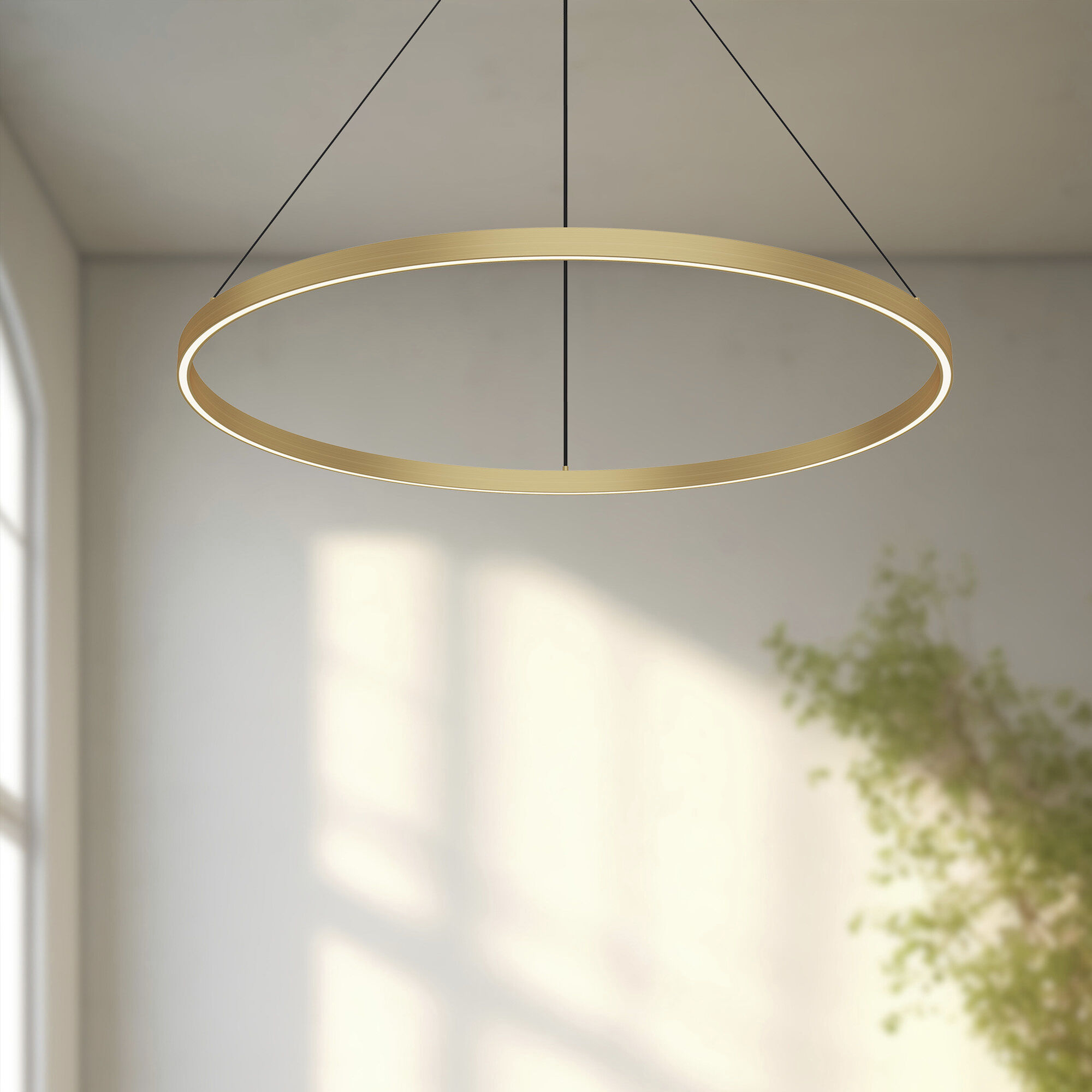 Cerchio Pendant Ceiling Light in Brushed Gold
