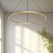 Cerchio Pendant Ceiling Light in Brushed Gold