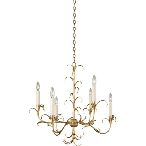 Ainsley 6 Light 26 inch Oxidized Gold Leaf Chandelier Ceiling Light