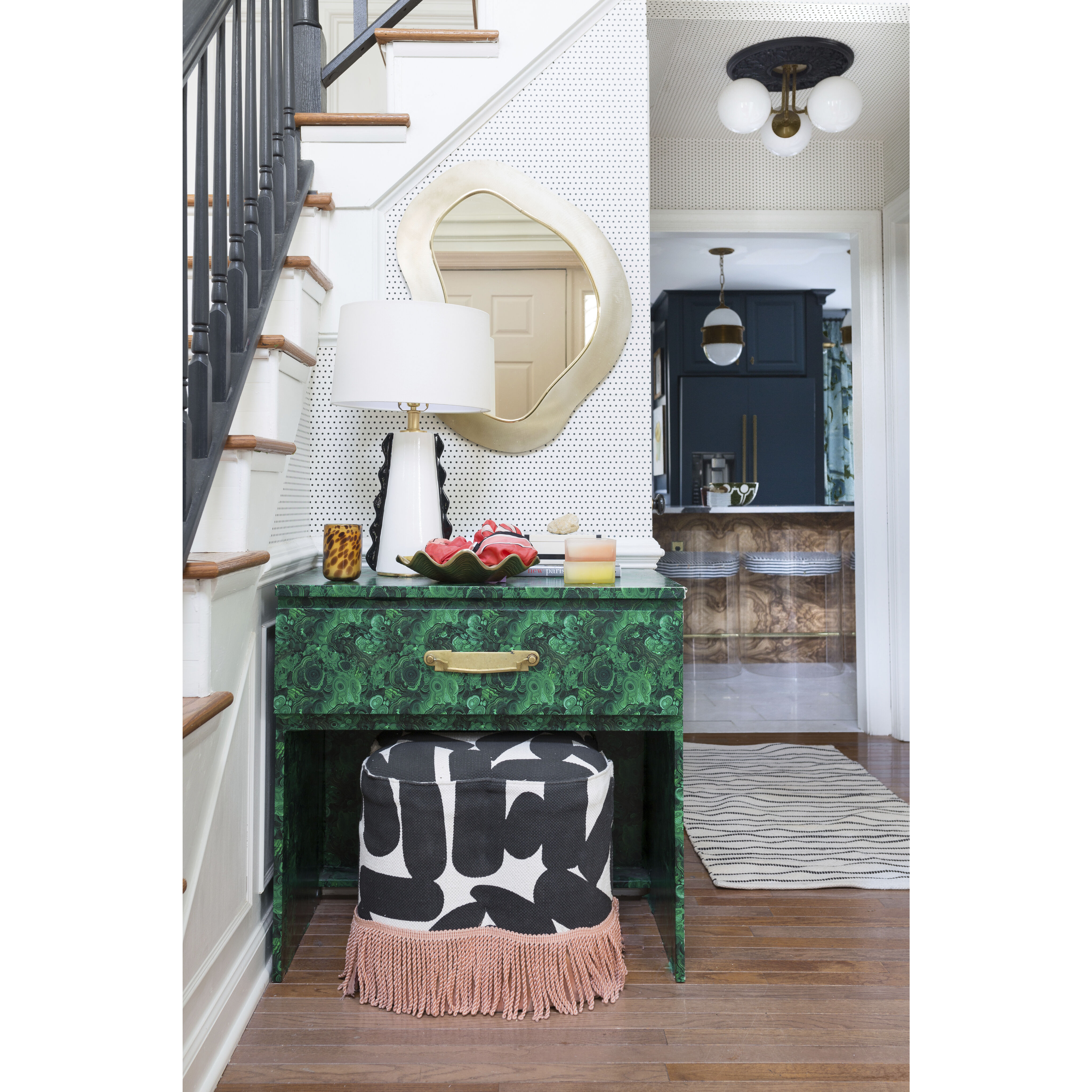 Stella 3 Light 24 inch Aged Brass Semi Flush Ceiling Light 