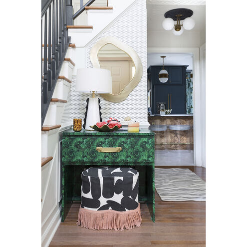 Stella 3 Light 24 inch Aged Brass Semi Flush Ceiling Light