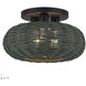 Deluna 3 Light 14 inch Black Semi Flush Mount Ceiling Light, Large