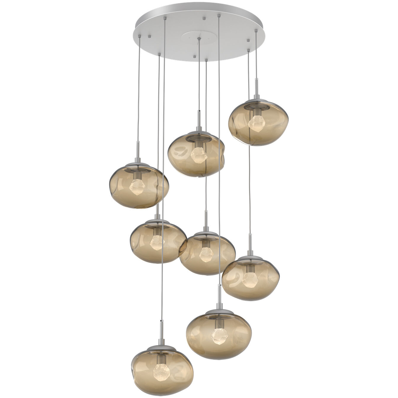 Nova LED LED Classic Silver Chandelier Ceiling Light, Round Multi-Pendant