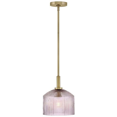 Lisette 1 Light 9 inch Lacquered Brass Pendant Ceiling Light in Lacquered Brass and Rose