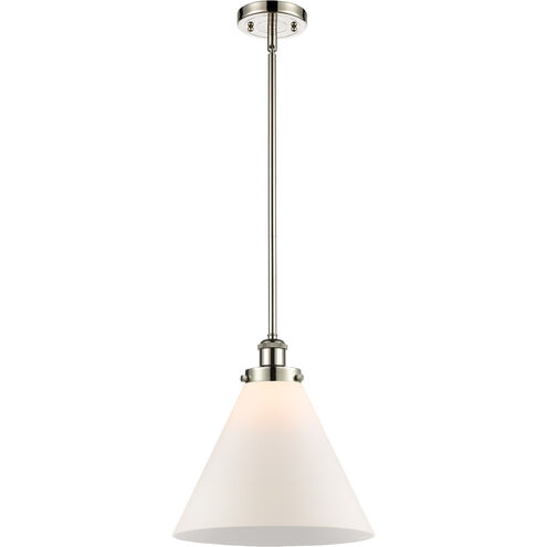 Ballston X-Large Cone 1 Light 8 inch Polished Nickel Pendant Ceiling Light in Matte White Glass