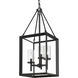 Smyth Pendant Ceiling Light in White Gold, Clear Glass, Caged