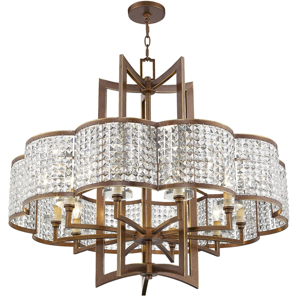Grammercy 10 Light 34 inch Hand Painted Palacial Bronze Chandelier Ceiling Light