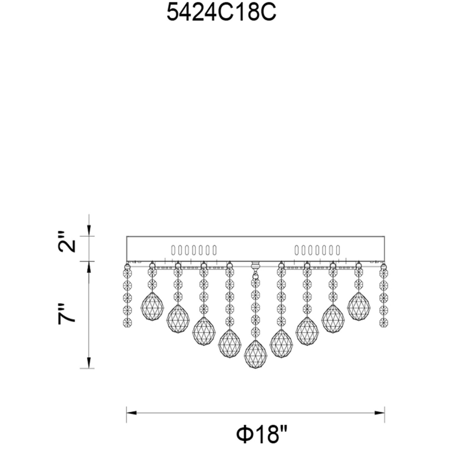 Cascade 8 Light 18 inch Chrome Drum Shade Flush Mount Ceiling Light