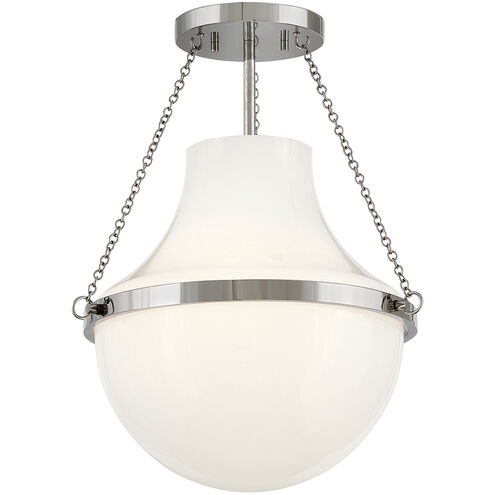Collins 1 Light 15 inch Polished Nickel Semi-Flush Mount Ceiling Light, Medium