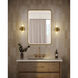 Alora Mood Nelly Wall/Vanity Light Wall Light in Brushed Gold, Clear Ribbed Glass Shade