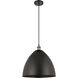 Ballston Dome LED 16 inch Black Antique Brass Mini Pendant Ceiling Light