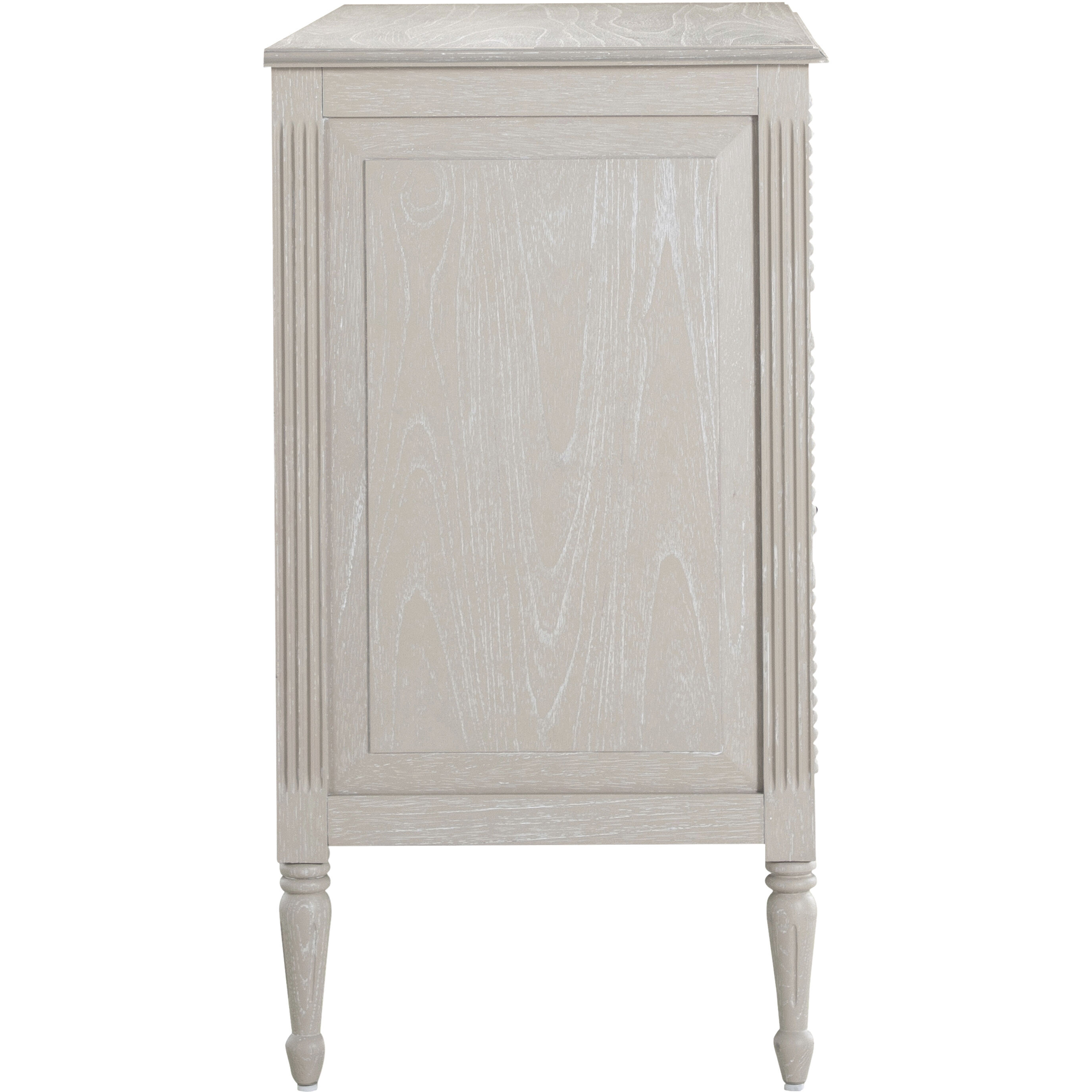 Caroline Cerused White and Painted Burlap Chest