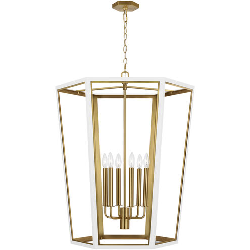 AH by Alexa Hampton Curt 6 Light 26.63 inch Matte White Lantern Chandelier Ceiling Light