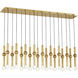Sean Lavin Guyed LED Natural Brass Chandelier Ceiling Light, Integrated LED