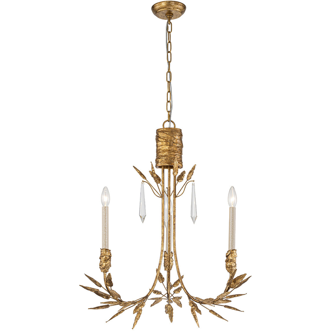 Palm d Or 3 Light 24 inch Gold Chandelier Ceiling Light