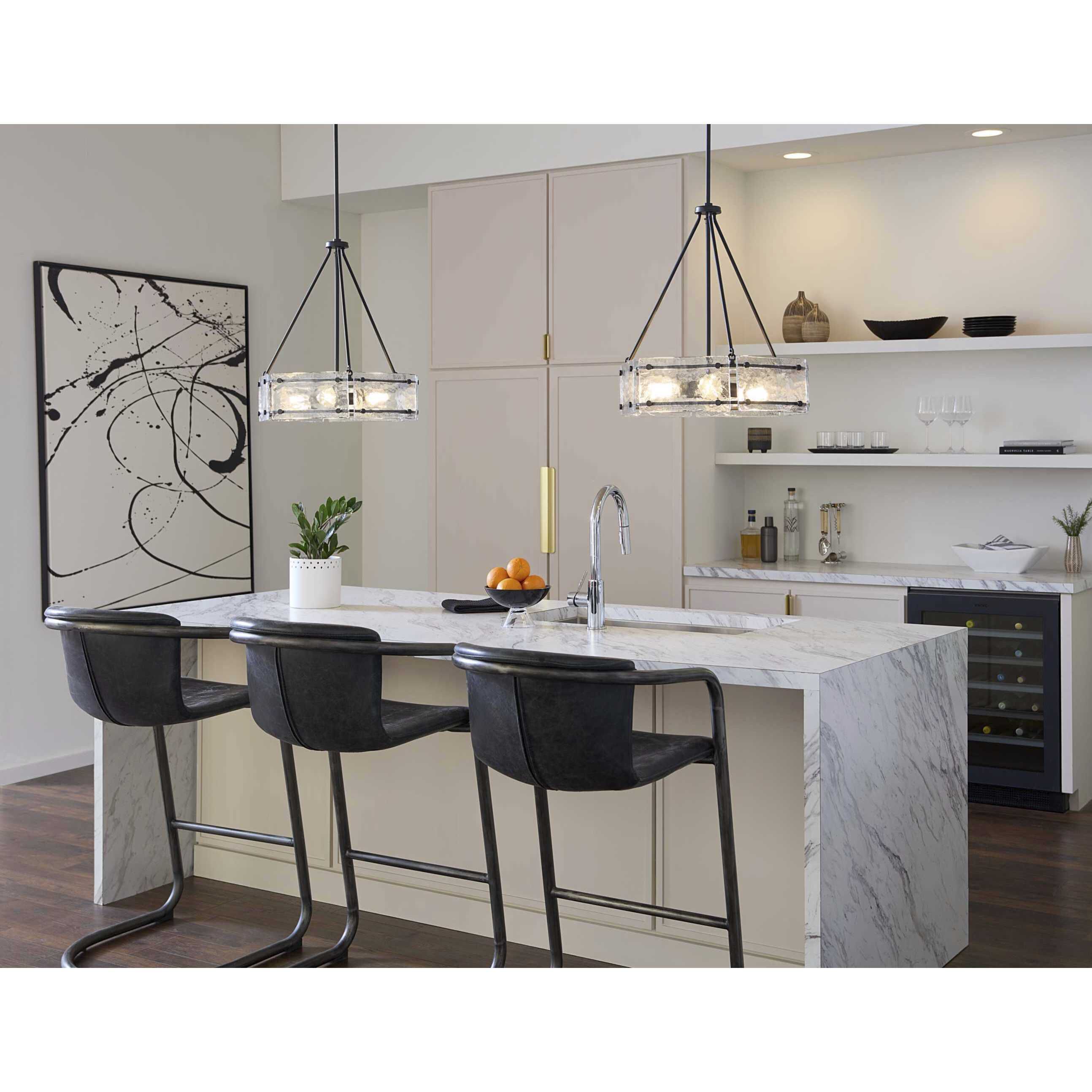 Rivera 4 Light 20.5 inch Matte Black Chandelier Ceiling Light, Design Series