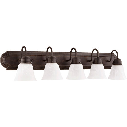 Fort Worth 5 Light 36 inch Toasted Sienna Vanity Light Wall Light in Faux Alabaster