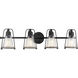 Conway 4 Light 33 inch Matte Black Bath Vanity Wall Light