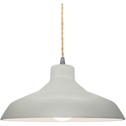 Radiance LED 13.5 inch Matte White and Brushed Nickel Pendant Ceiling Light