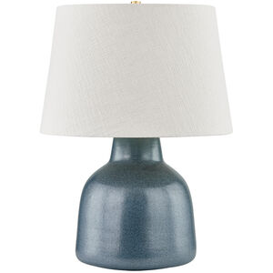 Ridgefield 26.5 inch 15.00 watt Aged Brass and Ceramic Textured Navy Table Lamp Portable Light