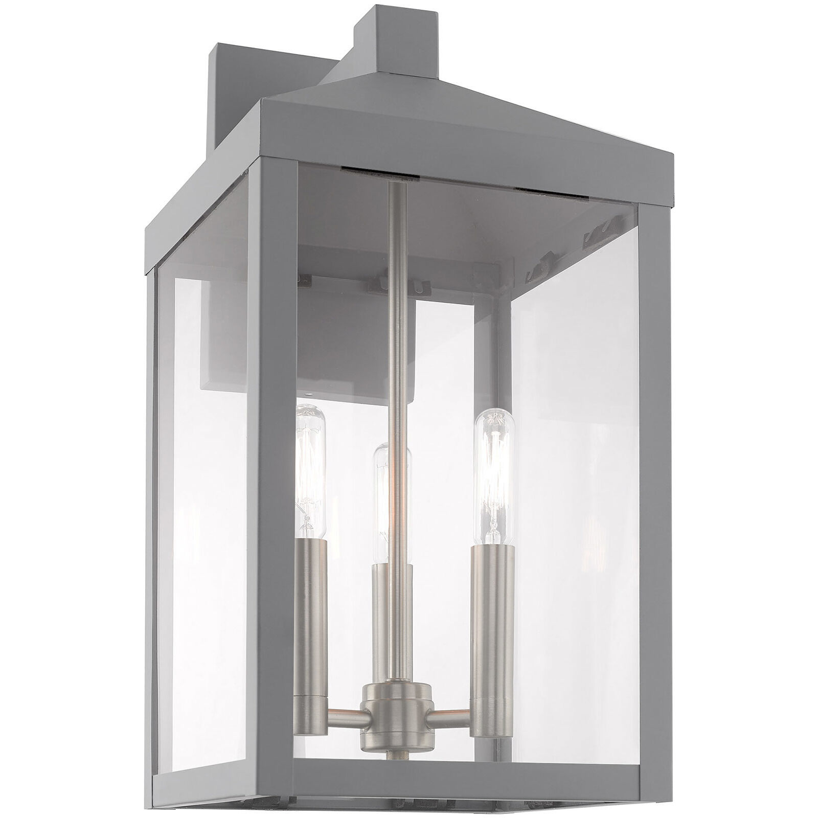 Nyack 3 Light 17.5 inch Nordic Gray Outdoor Wall Lantern