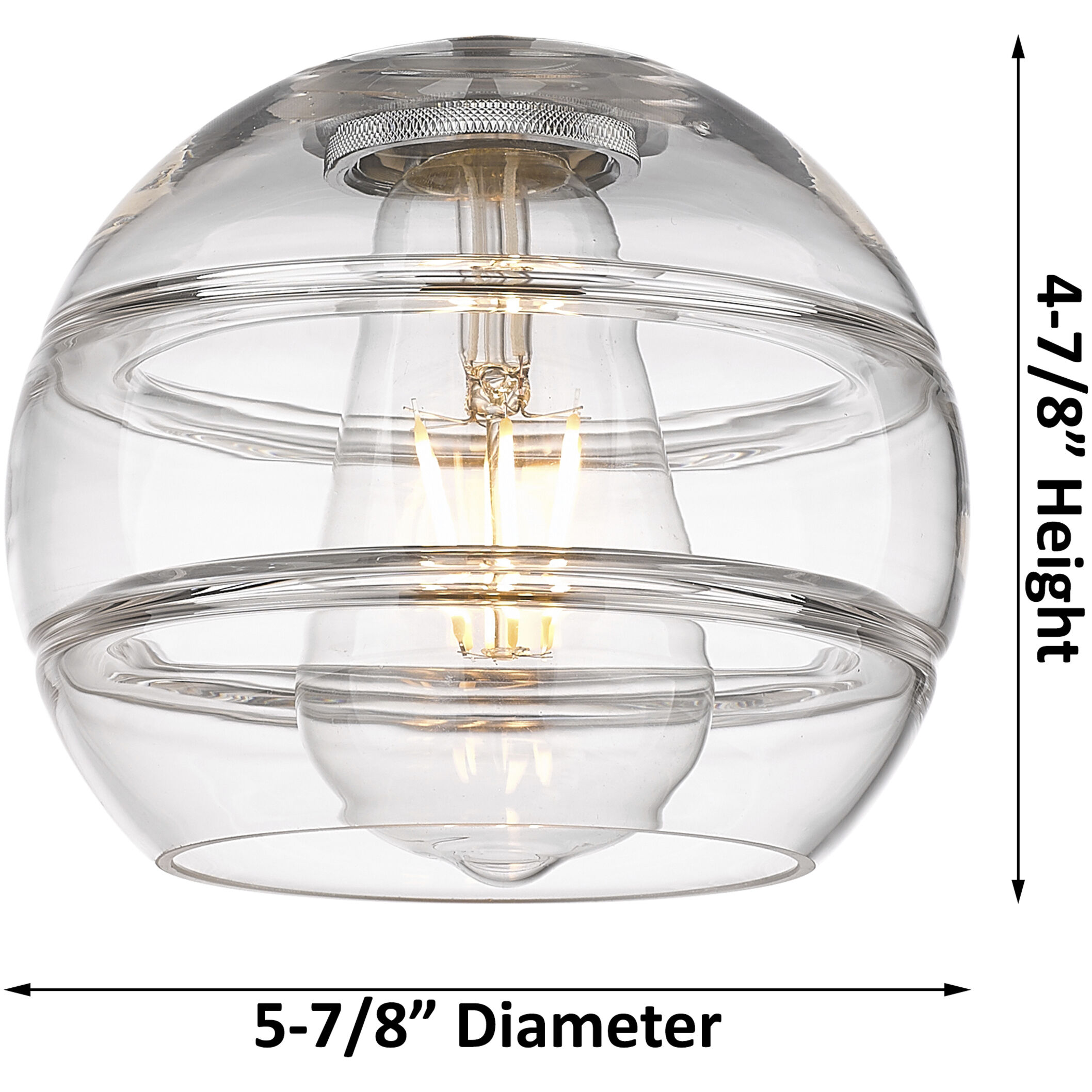 Edison Rochester 1 Light 5.88 inch Brushed Satin Nickel Semi-Flush Mount Ceiling Light