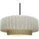 Radiance Collection - Pleated Tier Pendant Ceiling Light in Matte Black, Dedicated LED, Black Cord, Matte White, 16.25W x 6H, Form+Finish+Function