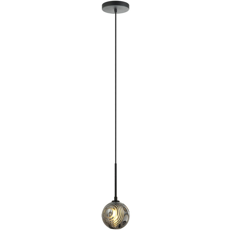 Jemyca 1 Light 4.75 inch Matte Black Pendant Ceiling Light in Matte Black and Smoke