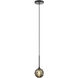 Jemyca 1 Light 4.75 inch Matte Black Pendant Ceiling Light in Matte Black and Smoke