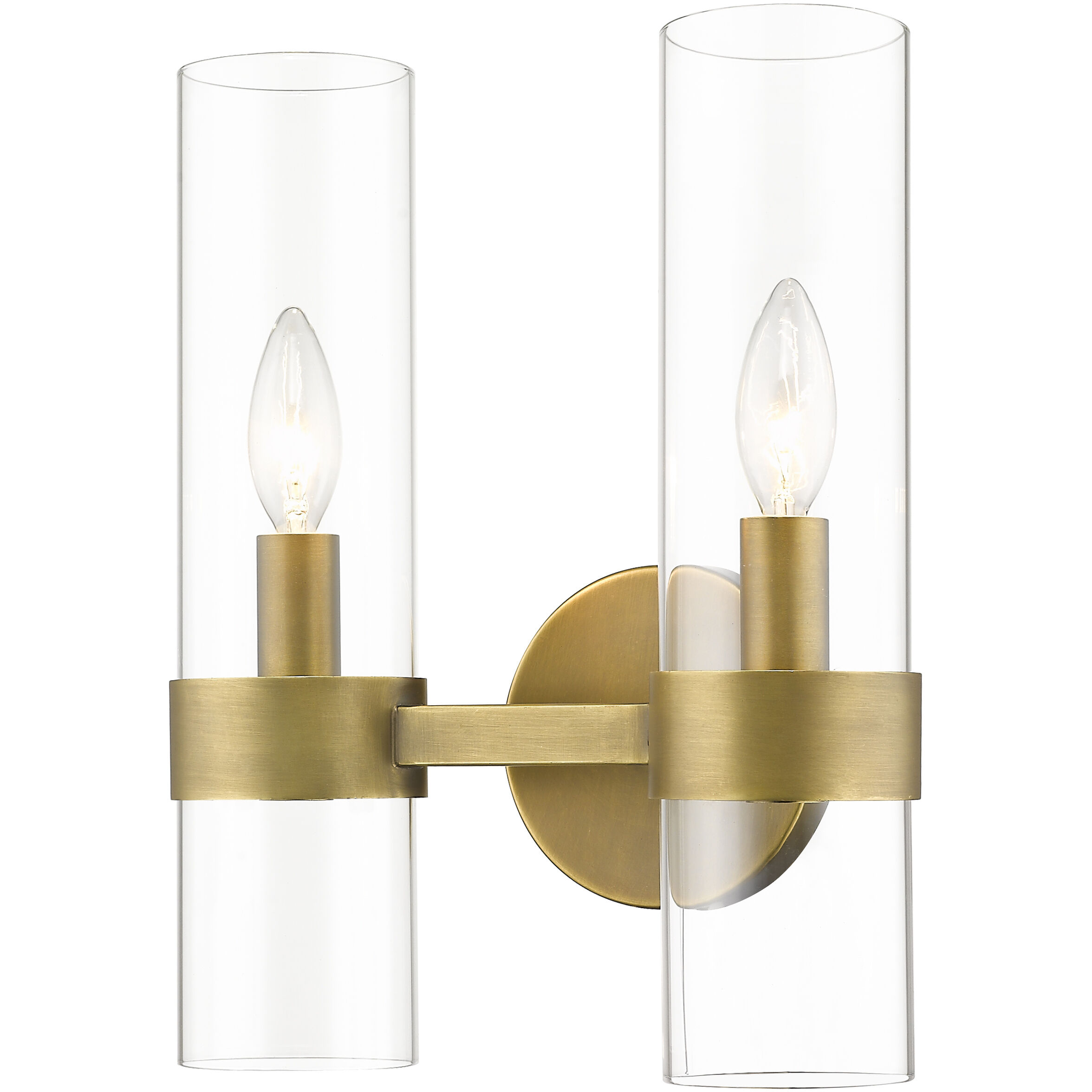 Datus 2 Light 6.5 inch Rubbed Brass Wall Sconce Wall Light