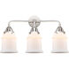Nouveau 2 Canton 3 Light 24 inch Polished Chrome Bath Vanity Light Wall Light in Matte White Glass