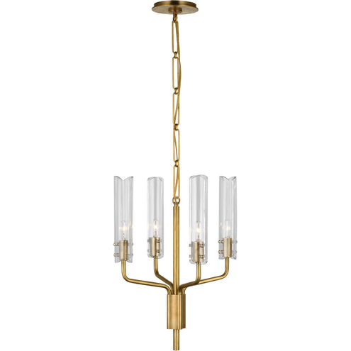 AERIN Casoria LED 15 inch Hand-Rubbed Antique Brass Chandelier Ceiling Light, Petite