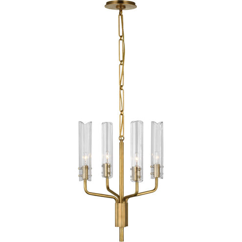 AERIN Casoria LED 15.25 inch Hand-Rubbed Antique Brass Chandelier Ceiling Light, Petite