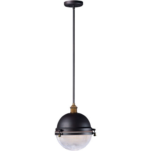 Portside 1 Light 12 inch Oil Rubbed Bronze/Antique Brass Outdoor Pendant