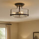 Harper 3 Light 14.5 inch Oil Rubbed Bronze Indoor Semi-Flush Mount Ceiling Light in Clear Seedy