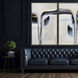 Nouveau Blue and Metallic and White Canvas