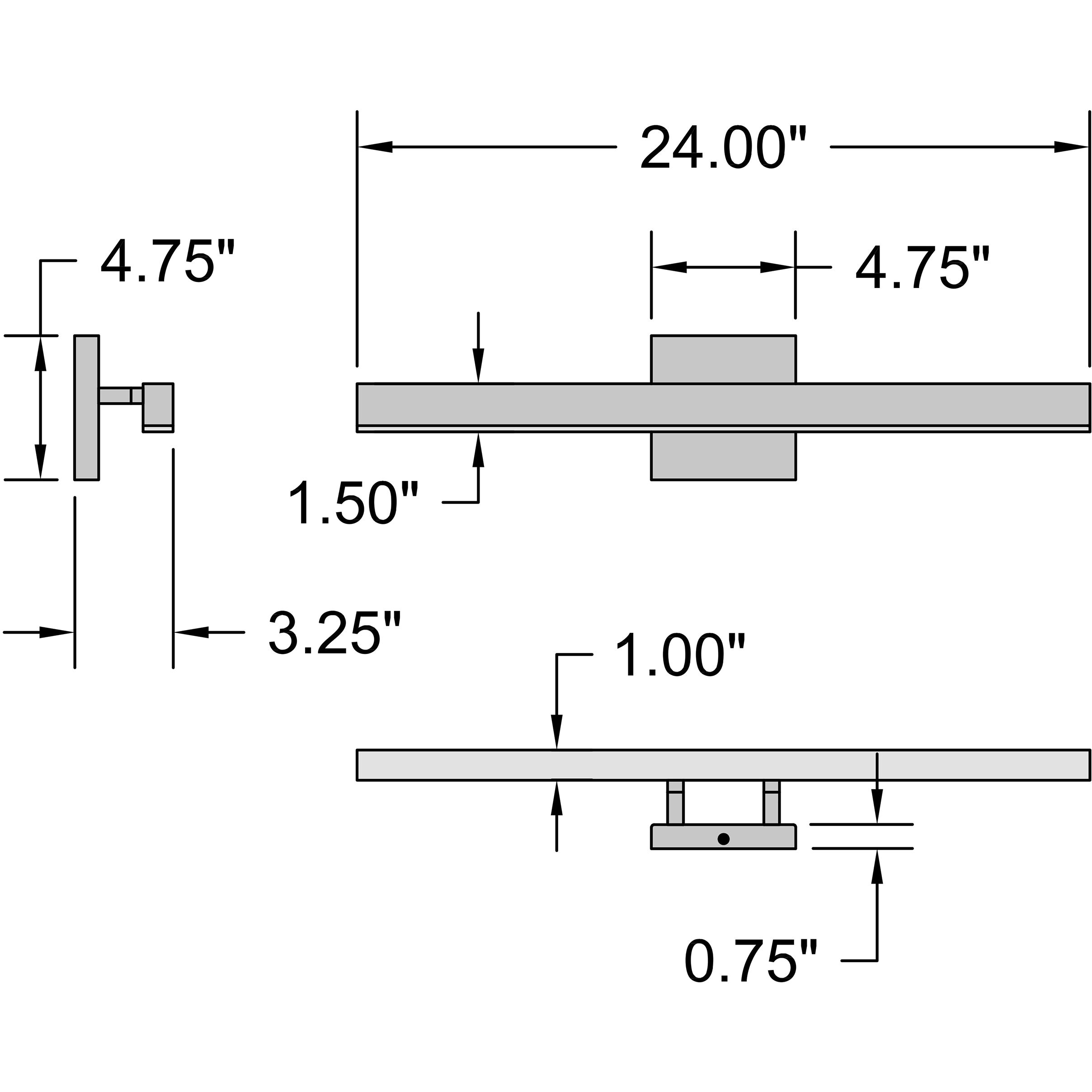 Cisco LED 24 inch Matte Black and White Bath Vanity Wall Light
