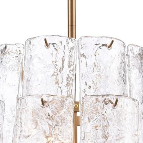 Fire and Ice 13 Light 23 inch Lacquered Gold Chandelier Ceiling Light in Clear Glass