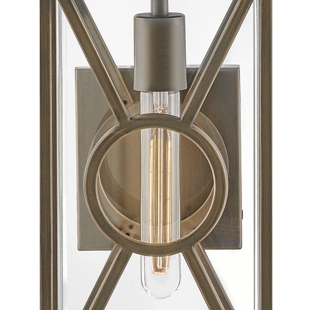 Coastal Elements Brixton Outdoor Wall Mount Lantern in Burnished Bronze, Small